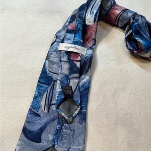 Angelo Litrico Mens Silk Tie Abstract Geometric Made in Germany Vintage